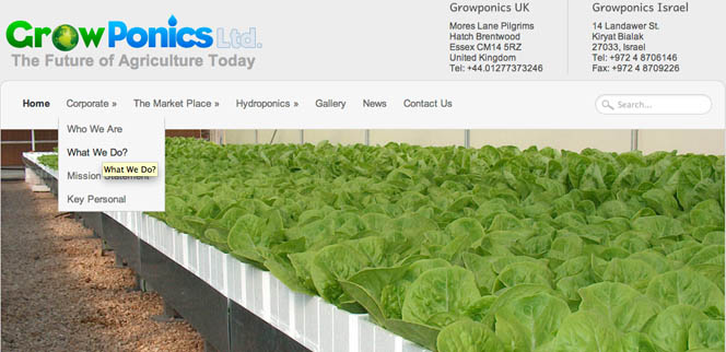 Growponics UK LTD Web Design